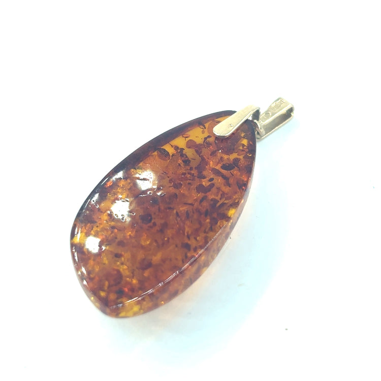 Women’s 9ct Yellow Gold Baltic Amber Pendant - 5g - Hyman’s Jewellers