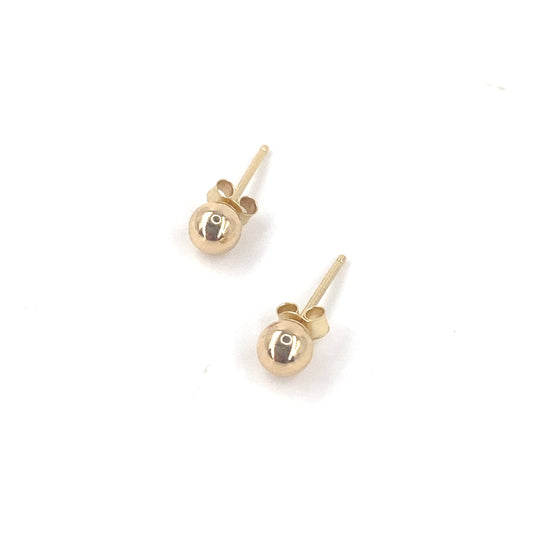 Women’s 9ct Yellow Gold Bead Studs - 4mm - Hyman’s Jewellers