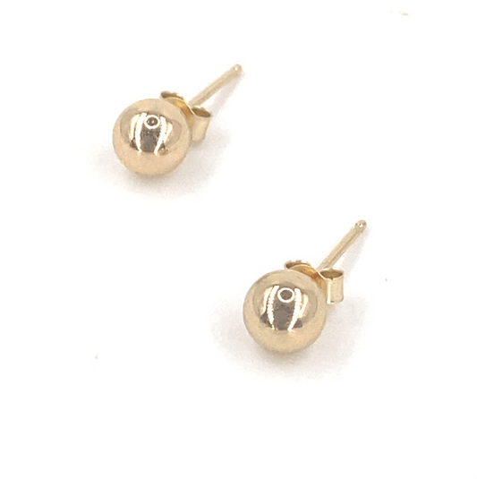 Women’s 9ct Yellow Gold Bead Studs - 5mm - Hyman’s Jewellers