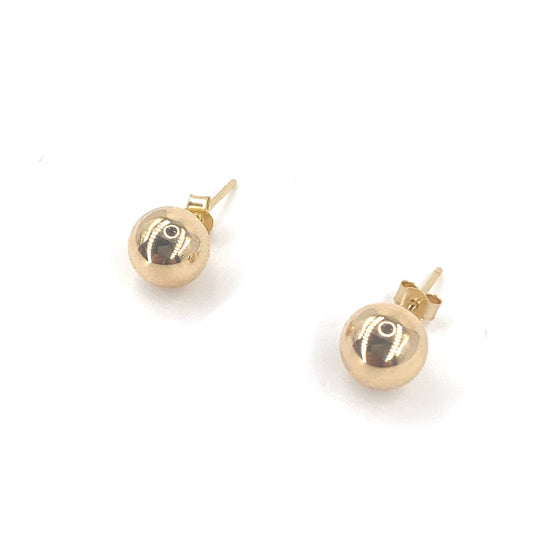 Women’s 9ct Yellow Gold Bead Studs - 6mm - Hyman’s Jewellers
