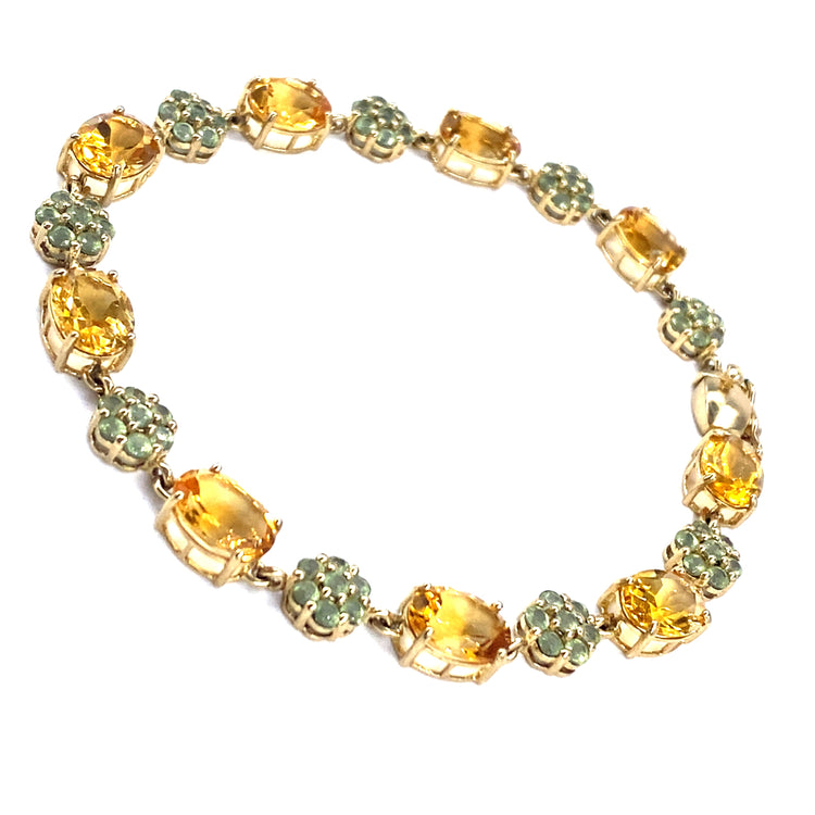 Women’s 9ct Yellow Gold Citrine Peridot Bracelet - Hyman’s Jewellers