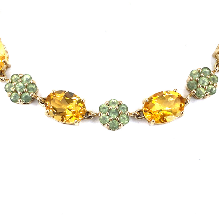 Women’s 9ct Yellow Gold Citrine Peridot Bracelet - Hyman’s Jewellers