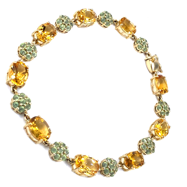 Women’s 9ct Yellow Gold Citrine Peridot Bracelet - Hyman’s Jewellers