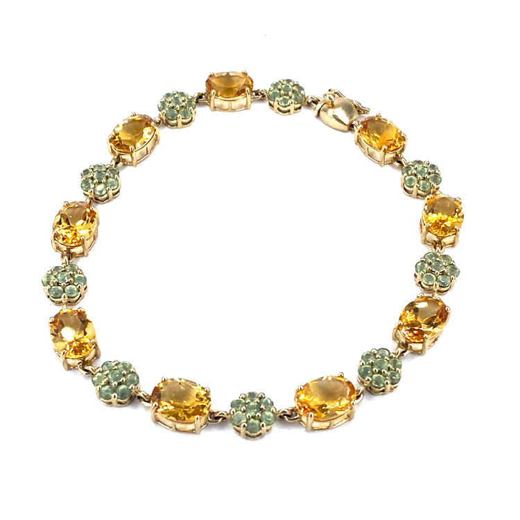 Women’s 9ct Yellow Gold Citrine Peridot Bracelet - Hyman’s Jewellers