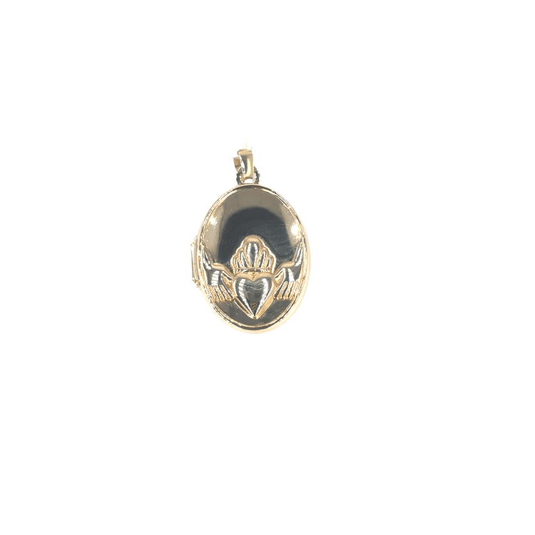 Women’s 9ct Yellow Gold Claddagh Symbol Pendant - 2.5cm 1.9g - Hyman’s Jewellers