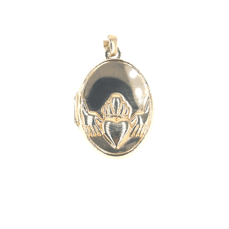 Women’s 9ct Yellow Gold Claddagh Symbol Pendant - 2.5cm 1.9g - Hyman’s Jewellers