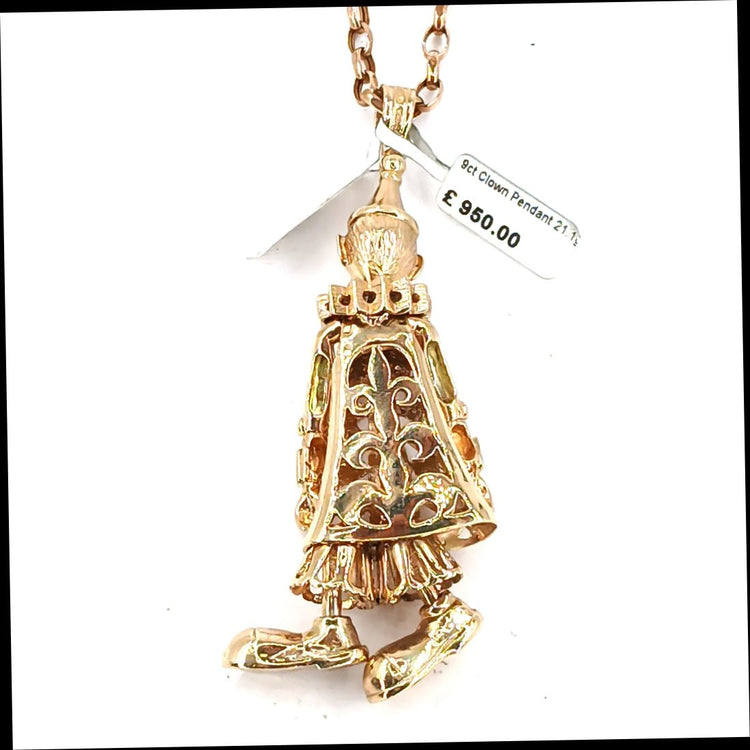 Women's 9ct Yellow Gold Clown Pendant Cz Eyes - Hyman’s Jewellers