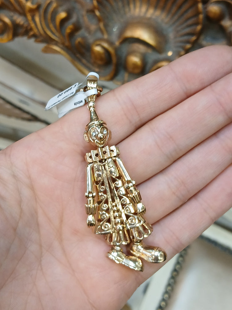 Women's 9ct Yellow Gold Clown Pendant Cz Eyes - Hyman’s Jewellers