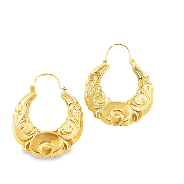 Women’s 9ct Yellow Gold Creole Hoop Earrings - 2.9g - Hyman’s Jewellers