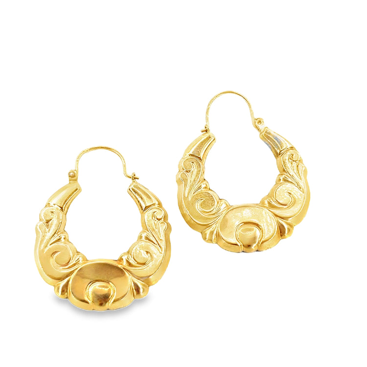 Women’s 9ct Yellow Gold Creole Hoop Earrings - 2.9g - Hyman’s Jewellers
