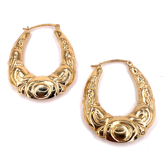 Women’s 9ct Yellow Gold Creole Hoops - 4.2g - Hyman’s Jewellers