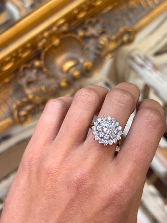 Womens 9ct Yellow Gold Cz Cluster Ring - 4.5g - Hyman’s Jewellers