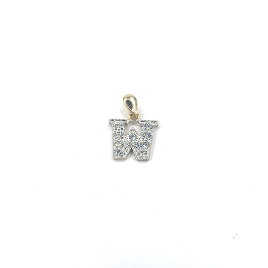 Women’s 9ct Yellow Gold Cz Set Initial Pendant - 1.2g - Hyman’s Jewellers