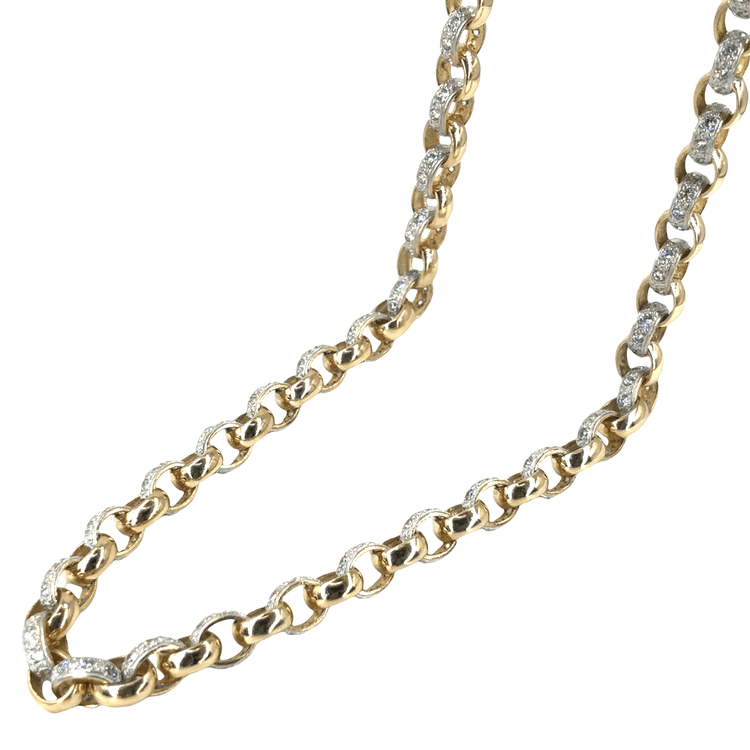 Women’s 9ct Yellow Gold Cz Set Yellow Gold Chain Necklace - 26” 86.3G Cz - Hyman’s Jewellers