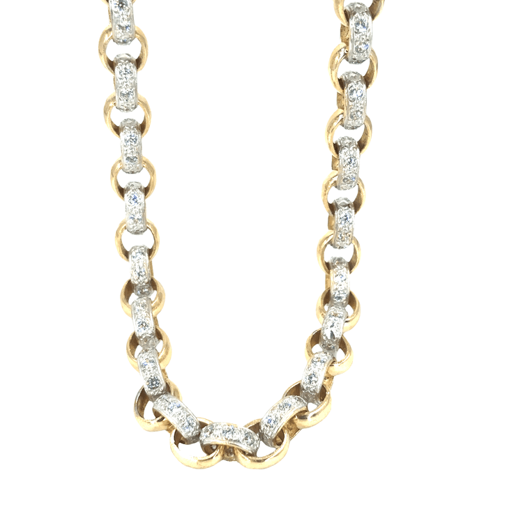 Women’s 9ct Yellow Gold Cz Set Yellow Gold Chain Necklace - 26” 86.3G Cz - Hyman’s Jewellers