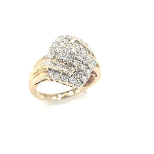 Women’s 9ct Yellow Gold Diamond Twist Cluster Ring - 1.00ct - Hyman’s Jewellers