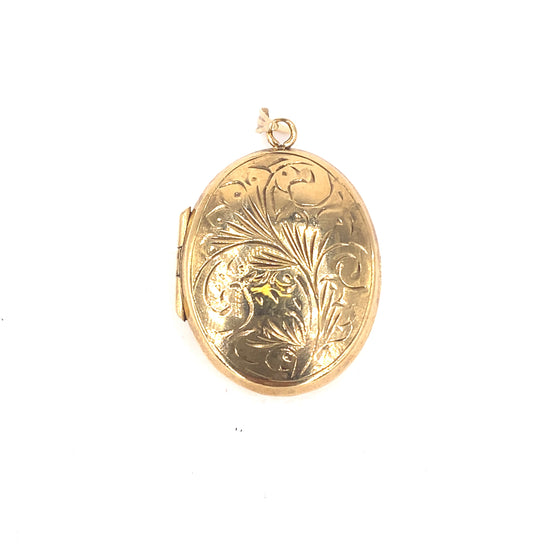 Women’s 9ct Yellow Gold Engraved Locket - Hyman’s Jewellers