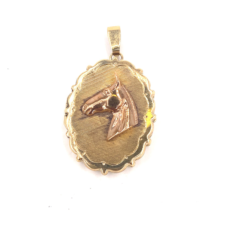 Women’s 9ct Yellow Gold Equestrian Horse Locket - 10g - Hyman’s Jewellers