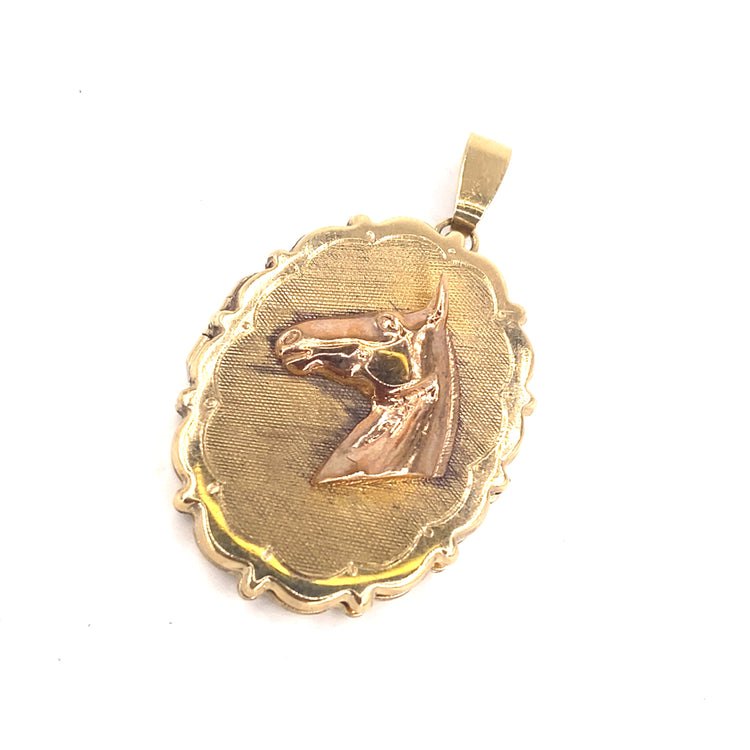 Women’s 9ct Yellow Gold Equestrian Horse Locket - 10g - Hyman’s Jewellers