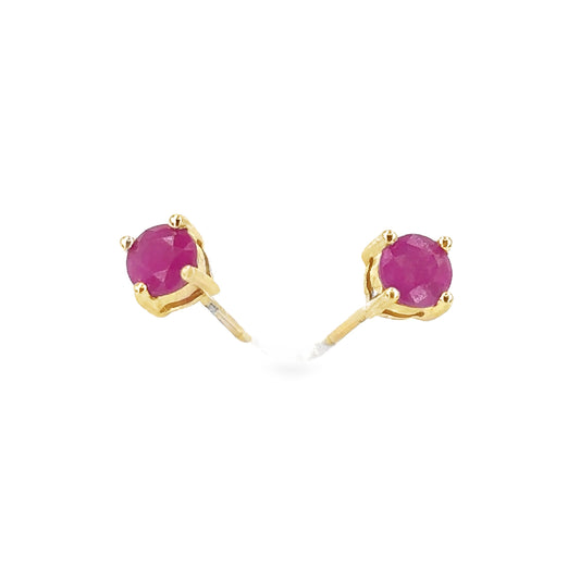 Women’s 9ct Yellow Gold Four Claw Ruby Stud Earrings - 1g 0.10ct - Hyman’s Jewellers