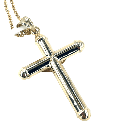 Women’s 9ct Yellow Gold Hollow Cross with Crucifix Detail - Hyman’s Jewellers