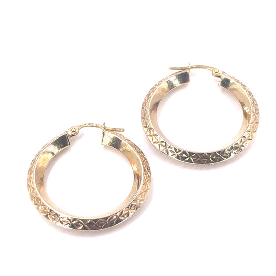 Women’s 9ct Yellow Gold Hollow Hoop Earrings - 3.3G - Hyman’s Jewellers