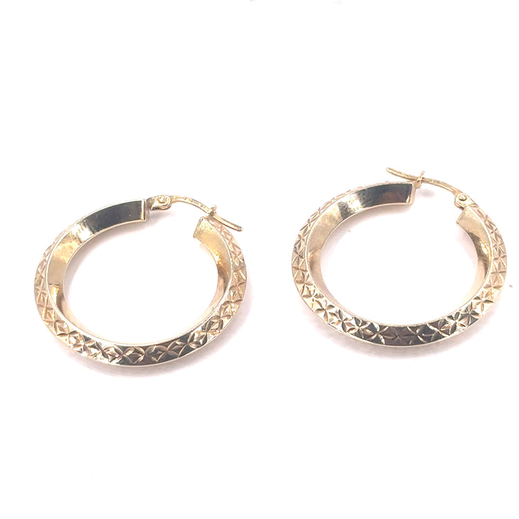 Women’s 9ct Yellow Gold Hollow Hoop Earrings - 3.3G - Hyman’s Jewellers