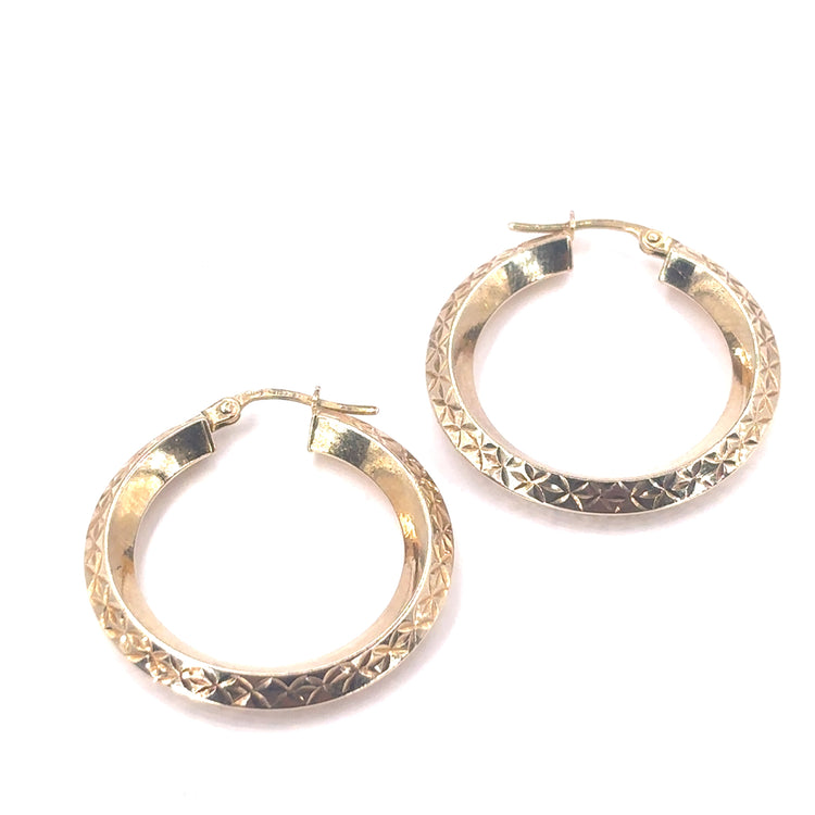 Women’s 9ct Yellow Gold Hollow Hoop Earrings - 3.3G - Hyman’s Jewellers