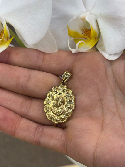 Women’s 9ct Yellow Gold Hollow Madonna Pendant - Hyman’s Jewellers