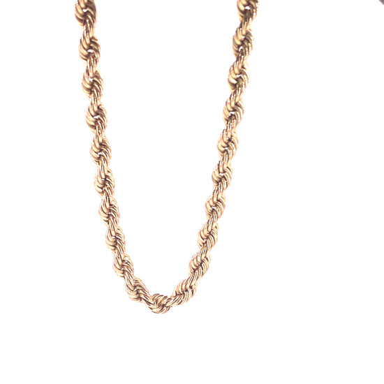 Women’s 9ct Yellow Gold Hollow Rope Chain - 7g 18” - Hyman’s Jewellers