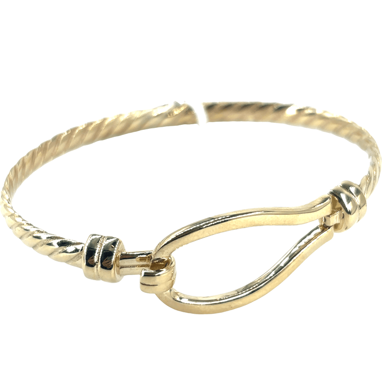 Women’s 9ct Yellow Gold Hook Eye Closure Bangle - 12.9g - Hyman’s Jewellers