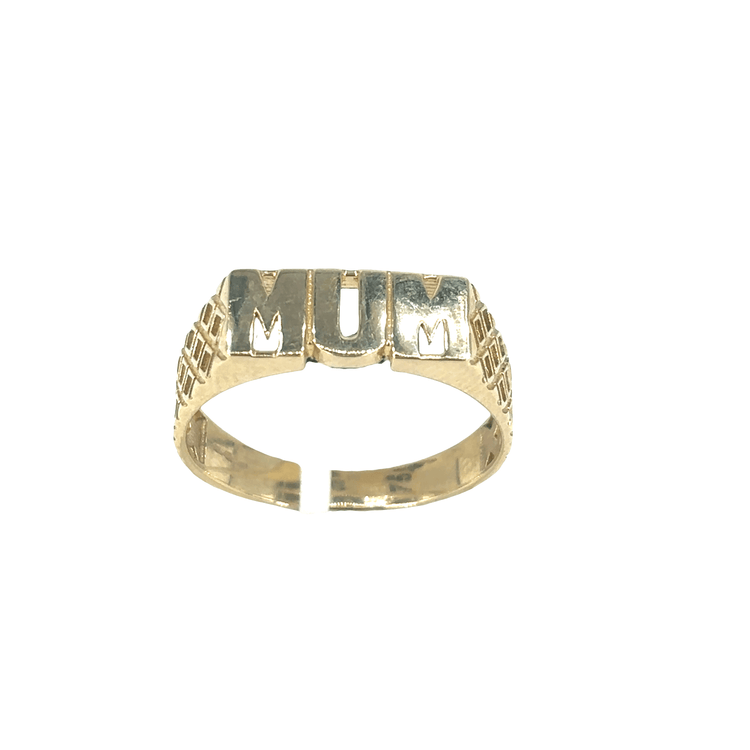Womens 9ct Yellow Gold 'MUM' Signet Ring - Hyman’s Jewellers