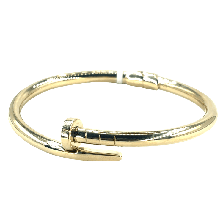 Women’s 9ct Yellow Gold Nail Bangle Bracelet - 11g - Hyman’s Jewellers