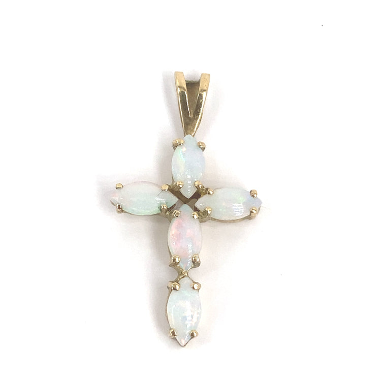 Women’s 9ct Yellow Gold Opal Cross - Hyman’s Jewellers