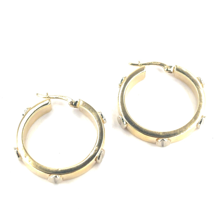 Women’s 9ct Yellow Gold Screw Hoop Earrings - 3.5g - Hyman’s Jewellers