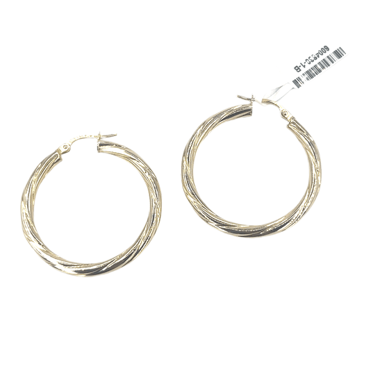 Women’s 9ct Yellow Gold Small Twist Hoop Earrings - 1.3G - Hyman’s Jewellers