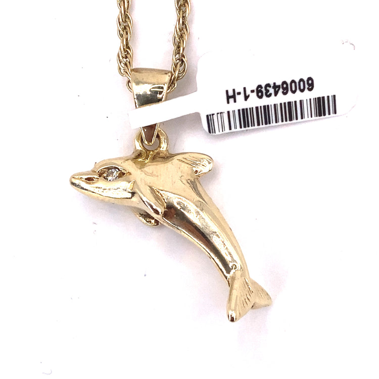 Women’s 9ct Yellow Gold Solid Dolphin Pendant - 5.4g - Hyman’s Jewellers