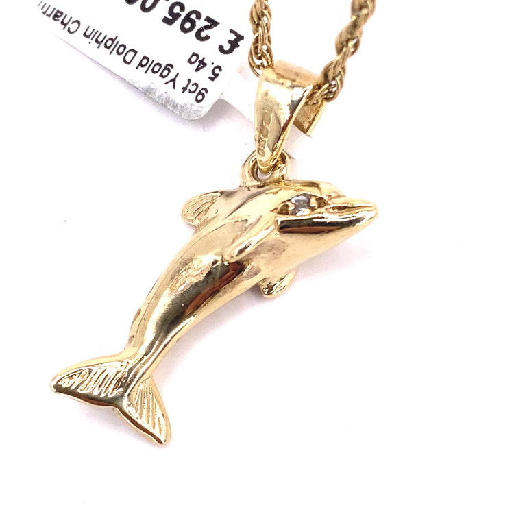 Women’s 9ct Yellow Gold Solid Dolphin Pendant - 5.4g - Hyman’s Jewellers