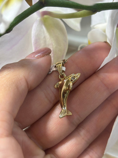 Women’s 9ct Yellow Gold Solid Dolphin Pendant - 5.4g - Hyman’s Jewellers