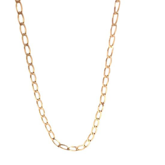 Women’s 9ct Yellow Gold Stretched Curb Chain - 4.8g 28” - Hyman’s Jewellers