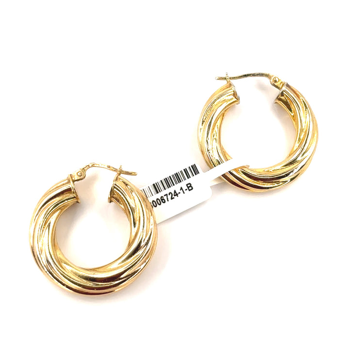 Women’s 9ct Yellow Gold Twist Hoops - 2.9g - Hyman’s Jewellers