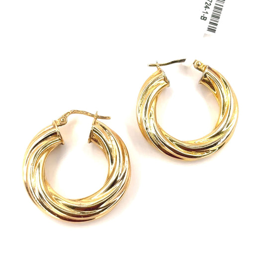 Women’s 9ct Yellow Gold Twist Hoops - 2.9g - Hyman’s Jewellers