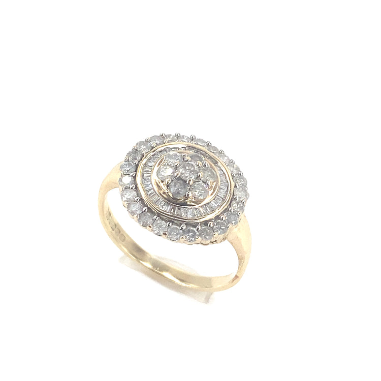 Women’s 9ct Yellow Gold Vintage Diamond Statement Ring - 1.00ct - Hyman’s Jewellers