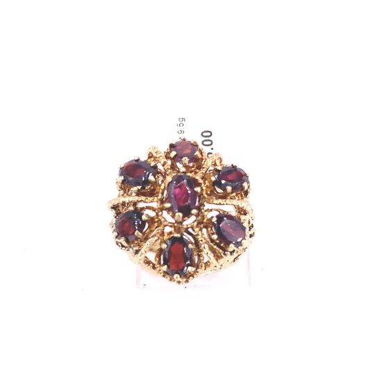 Women’s 9ct Yellow Gold Vintage Garnet Dress Ring - Hyman’s Jewellers