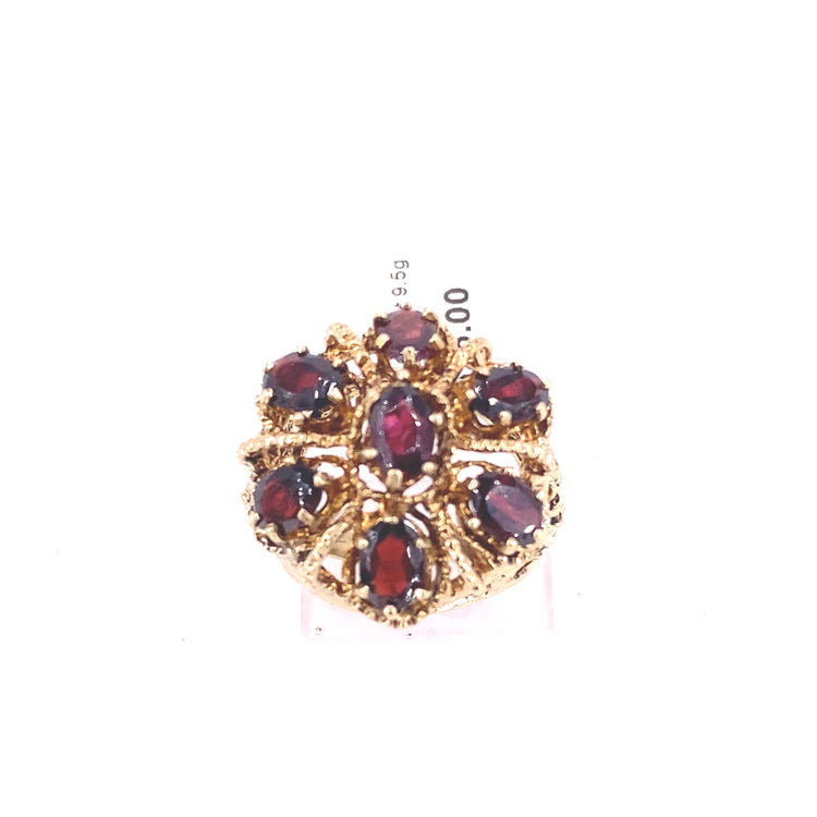 Women’s 9ct Yellow Gold Vintage Garnet Dress Ring - Hyman’s Jewellers