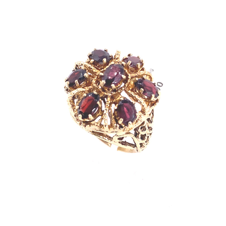 Women’s 9ct Yellow Gold Vintage Garnet Dress Ring - Hyman’s Jewellers