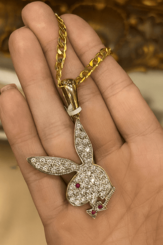Women’s 9ct Yellow Gold White Cz ‘Bunny’ Pendant - Hyman’s Jewellers
