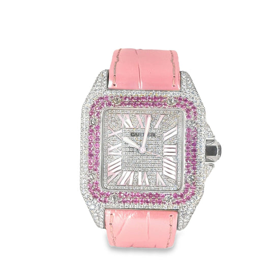 Women’s Cartier Santos 100 XL “Pink Panther" Watch - Hyman’s Jewellers
