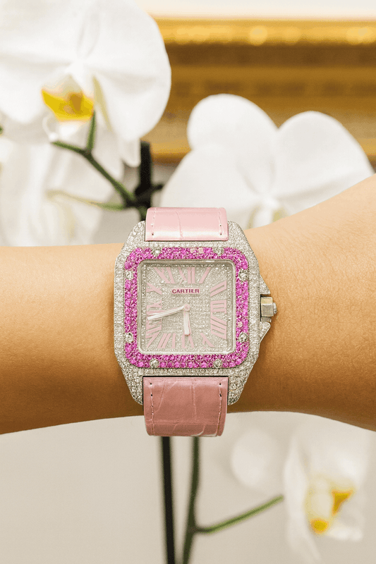 Women’s Cartier Santos 100 XL “Pink Panther" Watch - Hyman’s Jewellers