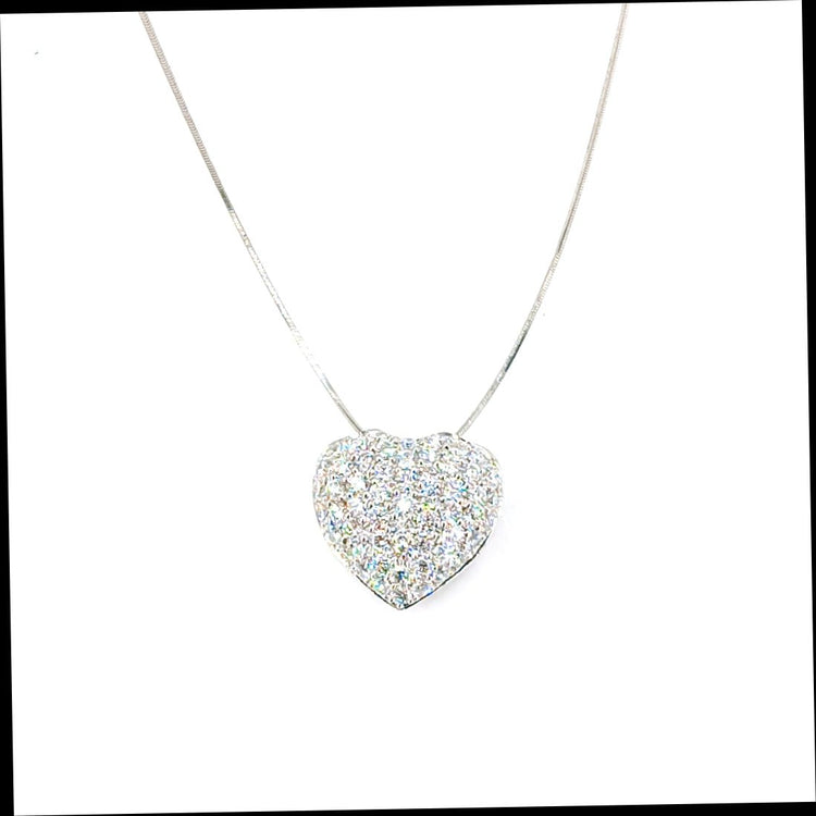 Women's Platinum Heart Diamond Pendant & Necklace - 1.5cts - Hyman’s Jewellers